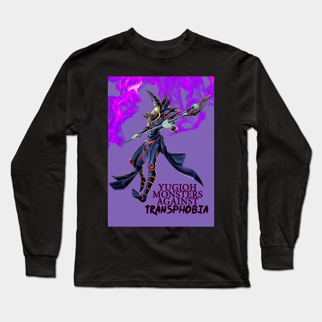 Dark Magican says NO TRANSPHOBIA LADS Long Sleeve T-Shirt by keiraillu
